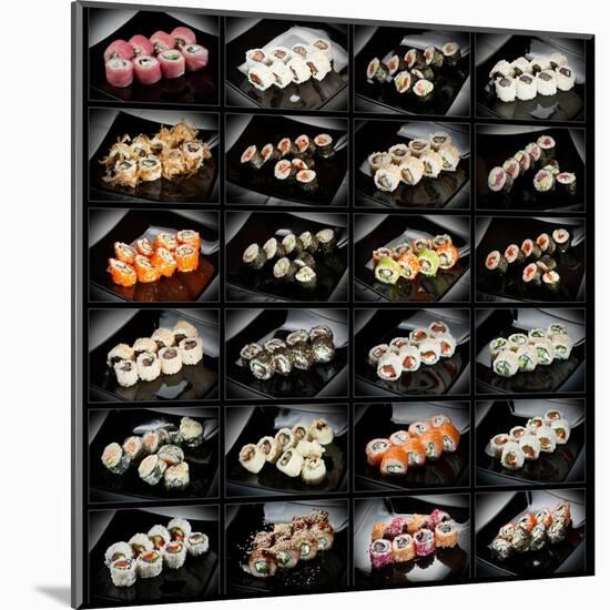 24 Types Of Sushi Rolls-Lev4-Mounted Art Print