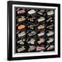 24 Types Of Sushi Rolls-Lev4-Framed Art Print