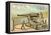 240 Mm Siege Cannon-null-Framed Stretched Canvas