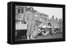 24th Infantry Waiting to Advance on Japanese-null-Framed Stretched Canvas