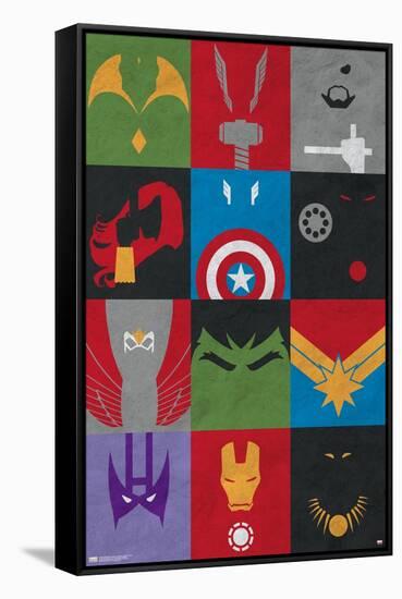 24X36 Marvel Comics - Avengers - Minimalist Grid-Trends International-Framed Stretched Canvas