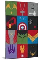 24X36 Marvel Comics - Avengers - Minimalist Grid-Trends International-Mounted Poster