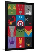 24X36 Marvel Comics - Avengers - Minimalist Grid-Trends International-Framed Poster