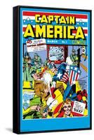 24X36 Marvel Comics - Captain America - Cover #1-Trends International-Framed Stretched Canvas