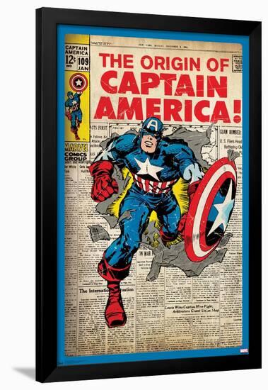 24X36 Marvel Comics - Captain America - The Original Premium Poster-null-Framed Poster