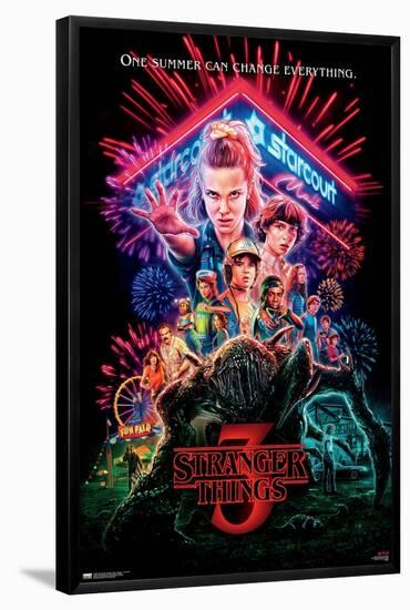 24X36 Netflix Stranger Things: Season 3 - One Sheet-Trends International-Framed Poster