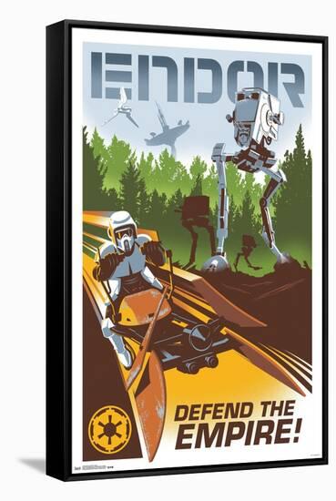24X36 Star Wars: The Return of the Jedi - Endor-Trends International-Framed Stretched Canvas