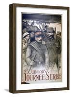 25 June 1916 - Serbia Day, French World War I Poster, 1916-Theophile Alexandre Steinlen-Framed Giclee Print