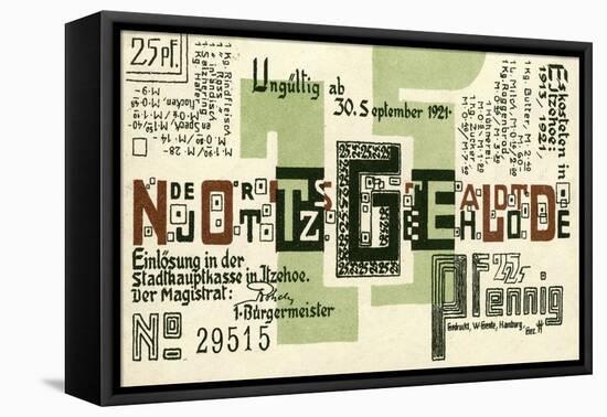 25 PF Notgeld, Itzehoe, Back-null-Framed Stretched Canvas