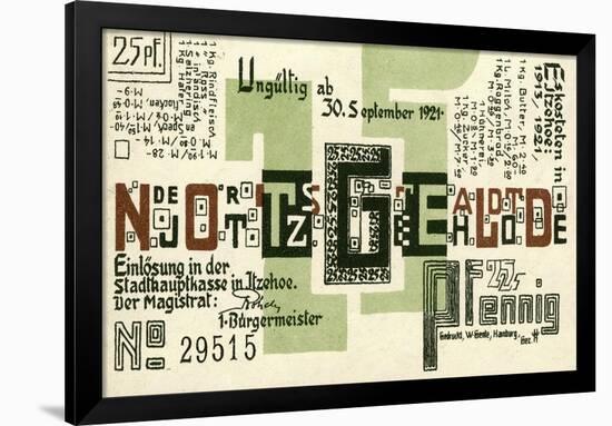 25 PF Notgeld, Itzehoe, Back-null-Framed Giclee Print