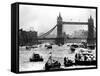 25th Jubilee Year Britannia and Flotilla Under Tower Bridge, Thames River, June 1977-null-Framed Stretched Canvas