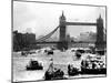 25th Jubilee Year Britannia and Flotilla Under Tower Bridge, Thames River, June 1977-null-Mounted Premium Photographic Print