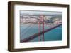 25th of April Bridge over the Tagus River, Lisbon, Portugal-Mark A Johnson-Framed Photographic Print