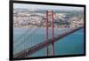 25th of April Bridge over the Tagus River, Lisbon, Portugal-Mark A Johnson-Framed Photographic Print