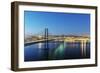 25th of April Bridge over the Tagus river (Tejo river) and Lisbon at twilight. Portugal-Mauricio Abreu-Framed Photographic Print
