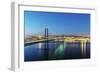 25th of April Bridge over the Tagus river (Tejo river) and Lisbon at twilight. Portugal-Mauricio Abreu-Framed Photographic Print