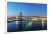 25th of April Bridge over the Tagus river (Tejo river) and Lisbon at twilight. Portugal-Mauricio Abreu-Framed Photographic Print