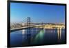 25th of April Bridge over the Tagus river (Tejo river) and Lisbon at twilight. Portugal-Mauricio Abreu-Framed Photographic Print