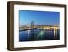 25th of April Bridge over the Tagus river (Tejo river) and Lisbon at twilight. Portugal-Mauricio Abreu-Framed Photographic Print