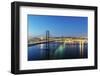 25th of April Bridge over the Tagus river (Tejo river) and Lisbon at twilight. Portugal-Mauricio Abreu-Framed Photographic Print