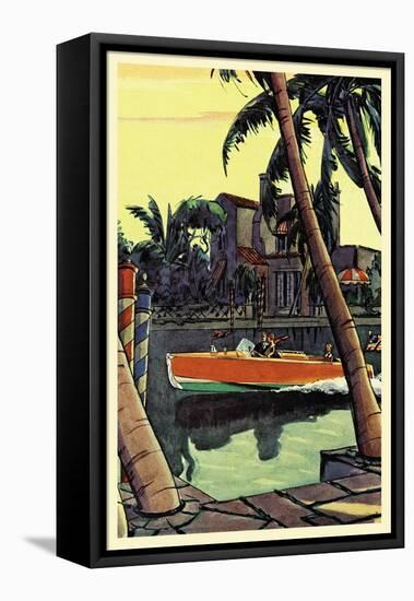 28 Foot Speedster-Edward A. Wilson-Framed Stretched Canvas