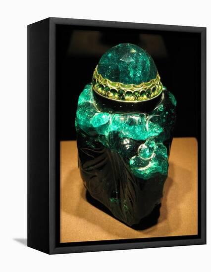 2860-Carat Carved Colombian Emerald-null-Framed Stretched Canvas