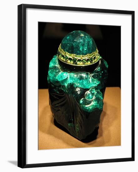 2860-Carat Carved Colombian Emerald-null-Framed Photographic Print