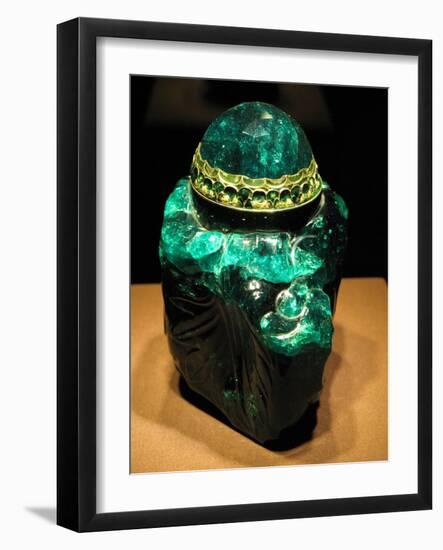 2860-Carat Carved Colombian Emerald-null-Framed Photographic Print