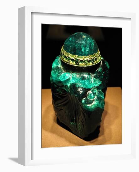 2860-Carat Carved Colombian Emerald-null-Framed Photographic Print