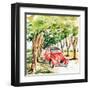 2CV Rouge-Bruno Pozzo-Framed Art Print