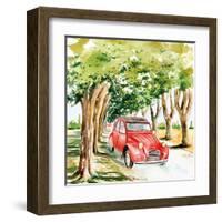 2CV Rouge-Bruno Pozzo-Framed Art Print