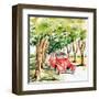 2CV Rouge-Bruno Pozzo-Framed Art Print