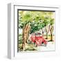 2CV Rouge-Bruno Pozzo-Framed Art Print