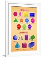 2D and 3D Shapes Educational Chart-null-Framed Art Print