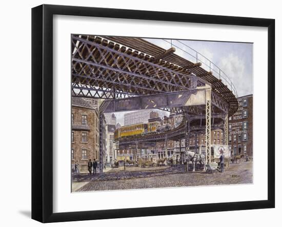 2Nd Ave. El, Ca. 1896-Stanton Manolakas-Framed Giclee Print