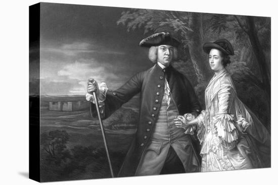 2nd Earl Egmont and Wife-Sir Joshua Reynolds-Stretched Canvas
