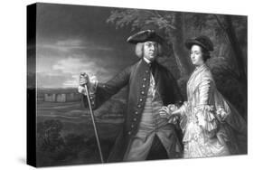 2nd Earl Egmont and Wife-Sir Joshua Reynolds-Stretched Canvas