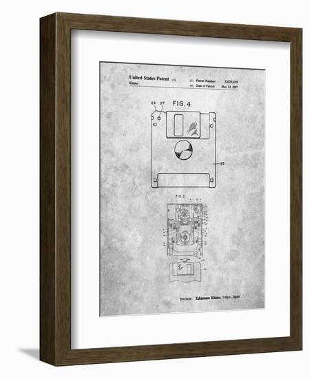 3 1/2 Inch Floppy Disk Patent-Cole Borders-Framed Art Print