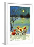 3 Angels and a Deer Looking Across Water at the Moon, National Museum of American History-null-Framed Art Print
