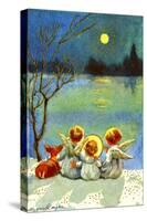 3 Angels and a Deer Looking Across Water at the Moon, National Museum of American History-null-Stretched Canvas