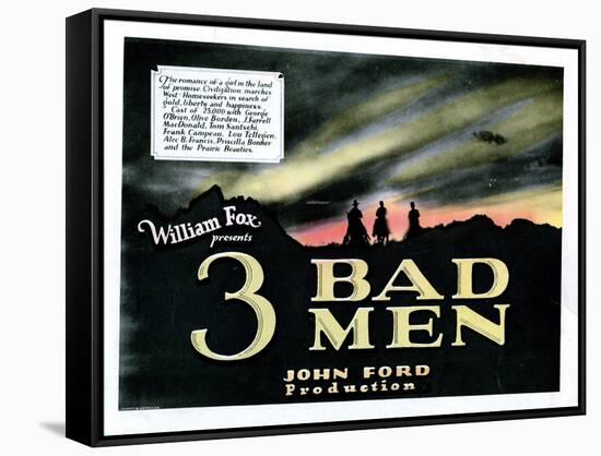 3 Bad Men, Title Card, 1926-null-Framed Stretched Canvas