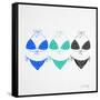 3 Bikini Blues-Cat Coquillette-Framed Stretched Canvas