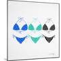 3 Bikini Blues-Cat Coquillette-Mounted Giclee Print