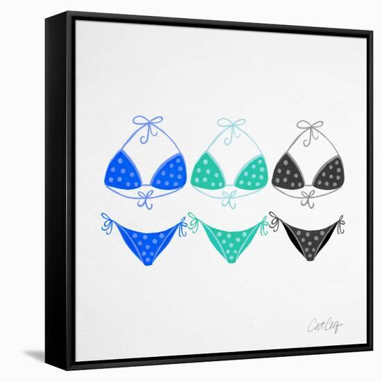 3 Bikini Blues-Cat Coquillette-Framed Stretched Canvas