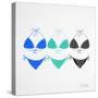 3 Bikini Blues-Cat Coquillette-Stretched Canvas