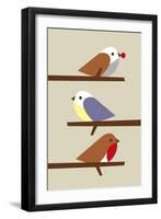 3 Birds-Dicky Bird-Framed Premium Giclee Print