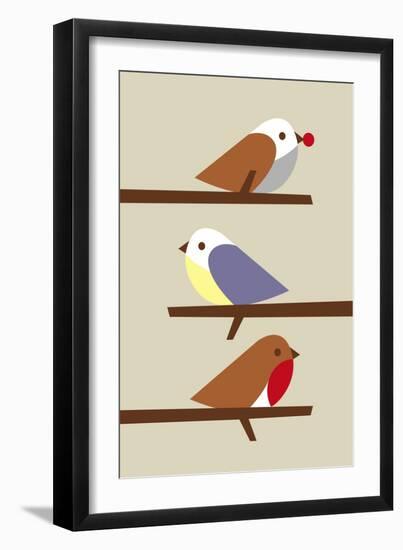 3 Birds-Dicky Bird-Framed Premium Giclee Print