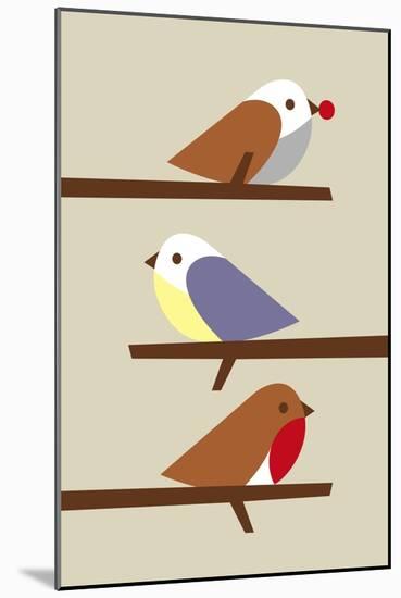 3 Birds-Dicky Bird-Mounted Premium Giclee Print