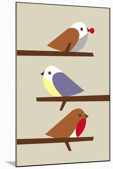 3 Birds-Dicky Bird-Mounted Giclee Print