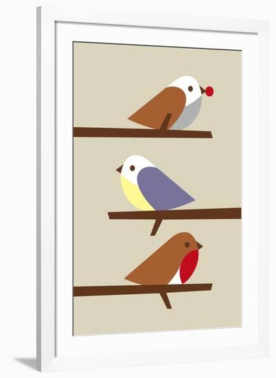 3 Birds-Dicky Bird-Framed Premium Giclee Print